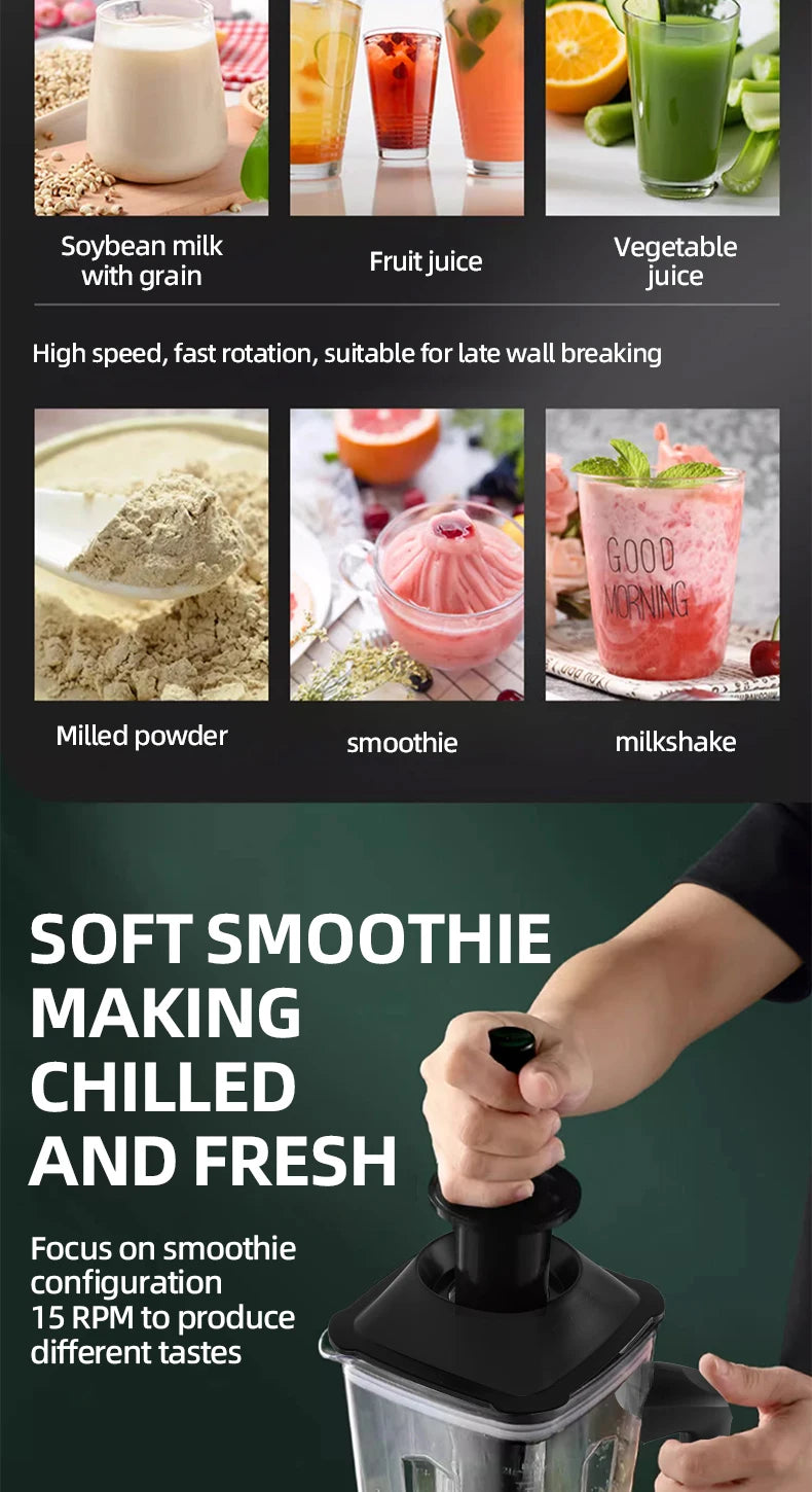 Fully Automatic Wall-Breaking Commercial Blender High Power Stationary Mixer Food Processor Ice Smoothie Juicer Machine Kitchens