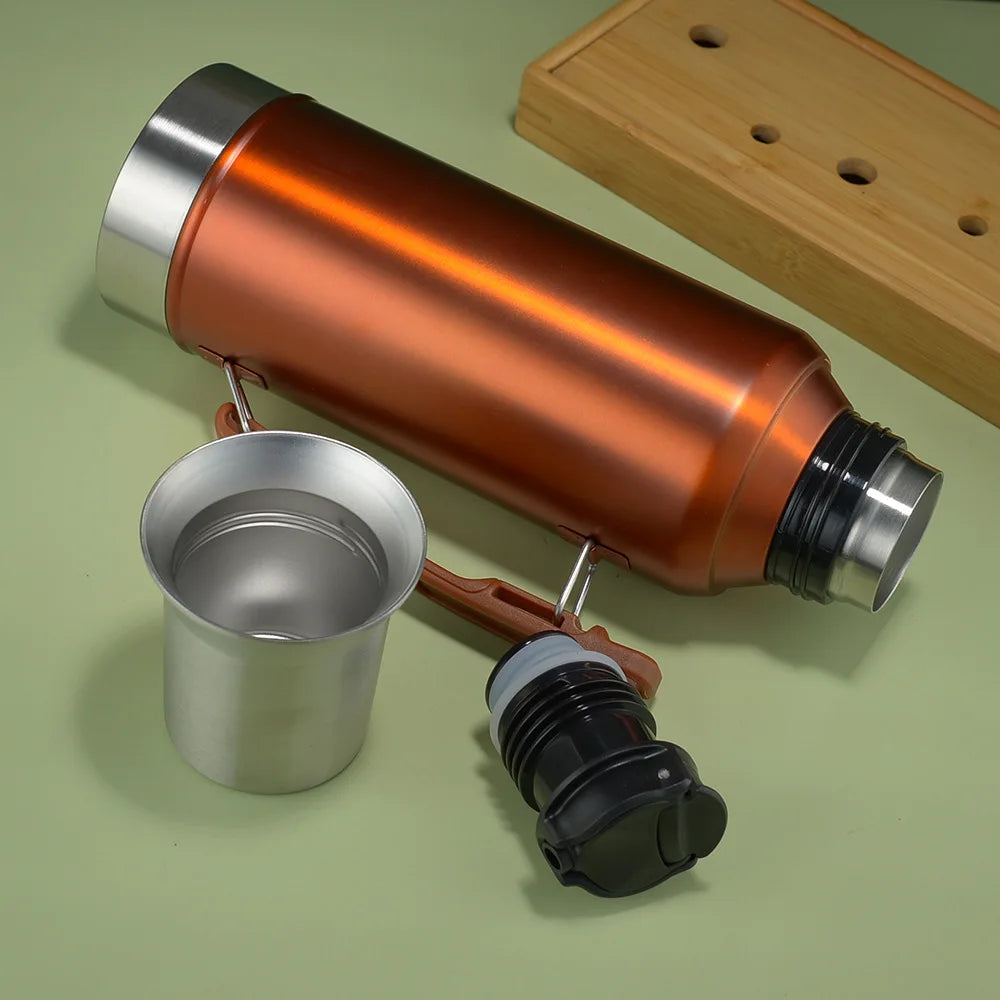 1300ml Portable 304 Stainless Steel with Handle Sports Jug Thermos Jug Large Capacity South American Matai Jug Friend Gift
