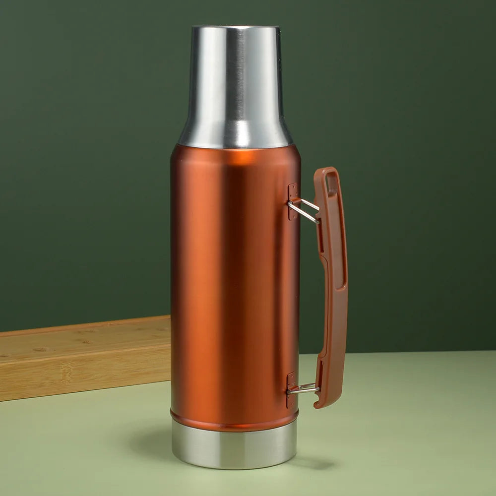 1300ml Portable 304 Stainless Steel with Handle Sports Jug Thermos Jug Large Capacity South American Matai Jug Friend Gift