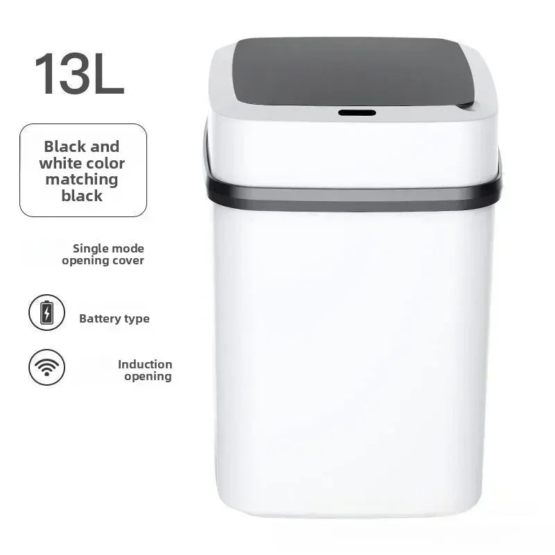 13L Smart Sensor Trash Can Waterproof Automatic Touchless Waste Bin Garbage Dustbin For Kitchen Bathroom Living Room Office