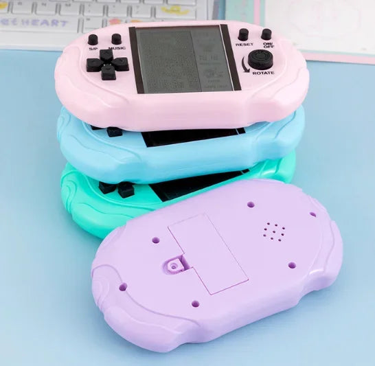 1/2/3 PCS Popular Kawaii Pastel Handheld Tetris Game Console Design Large Display Retro Pocket Game Ornament Backpack Decor Toy