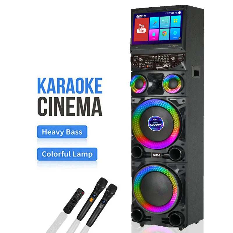 GD-1422 Audio KTV Bluetooth Video Outdoor Speaker with Display Screen Microphone All-in-one Machine K-point Singing Microph