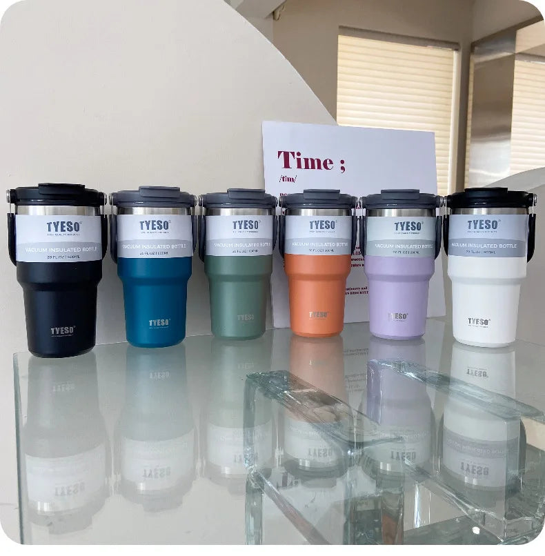 TYESO Large Capacity Stainless Steel Thermo Bottle Car Coffee Cup Keep Cold and Heat Thermal Mug Sport Water Bottle Vacuum Flask