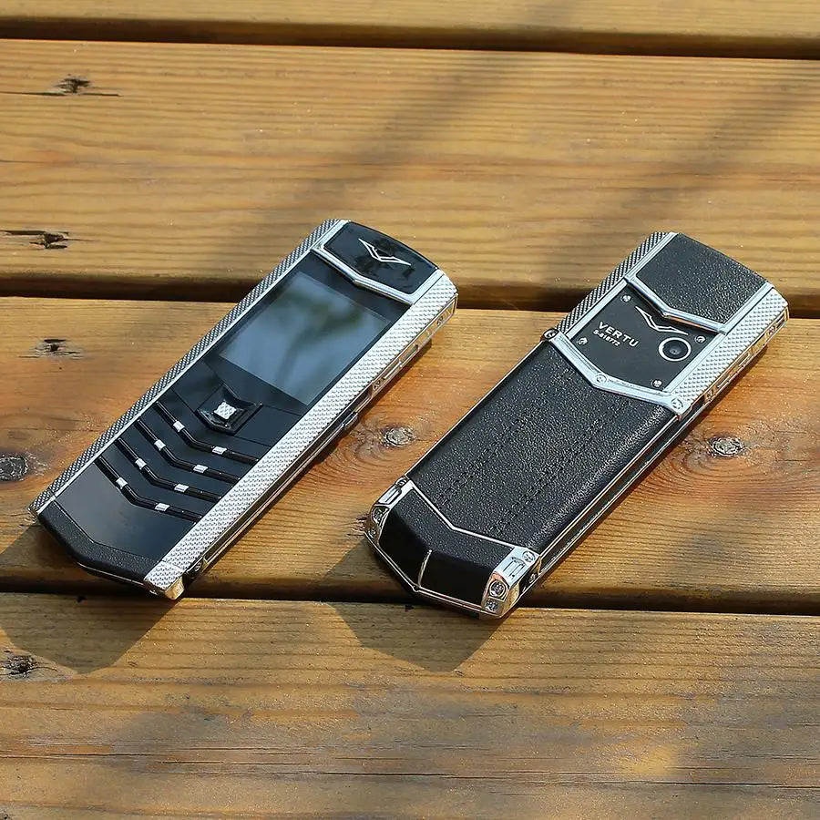 V9 Straight Plate Mobile Phone with Metal Leather Body, Dual Card Dual Standby Invisible Keyboard, GSM 2G Network, Elderly Phone