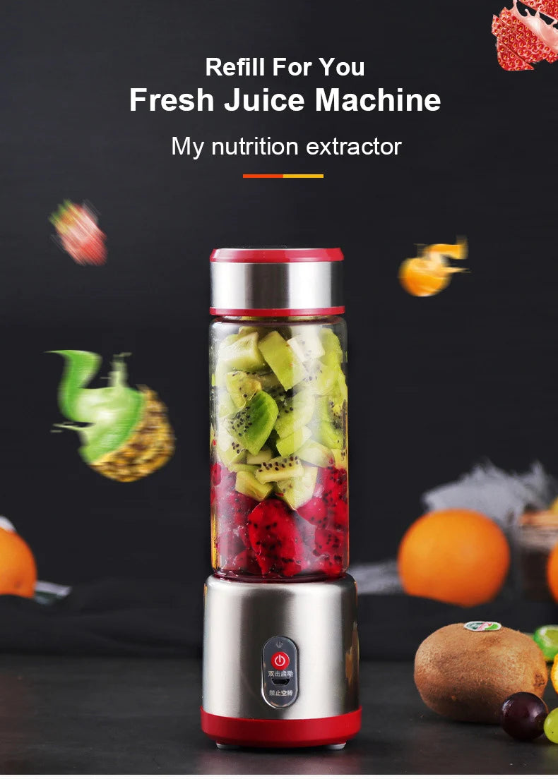USB Rechargeable Electric Juicer Blender Fruit Mixers Juicers Fruit Extractors Food Milkshake Multifunction Juice Maker Machine
