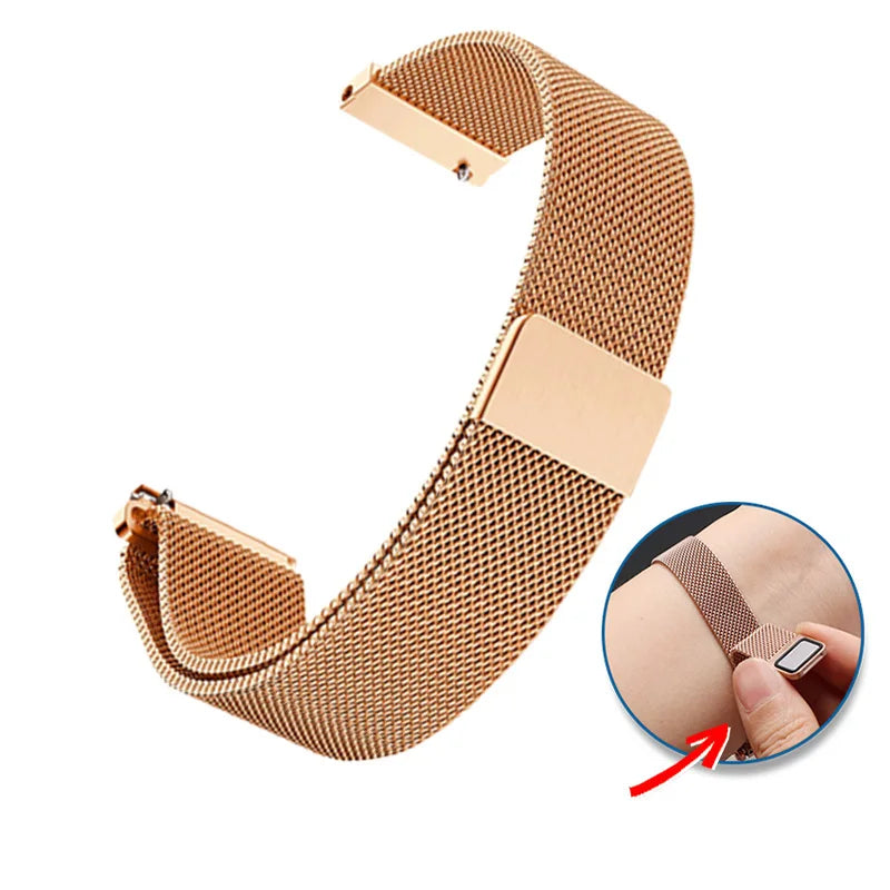 Milan Magnetic Mesh Belt Watchband For Citizen D-W Longines Omega Samsung Huawei Watch Strap Men and Women Bracelet 18 20mm 16mm