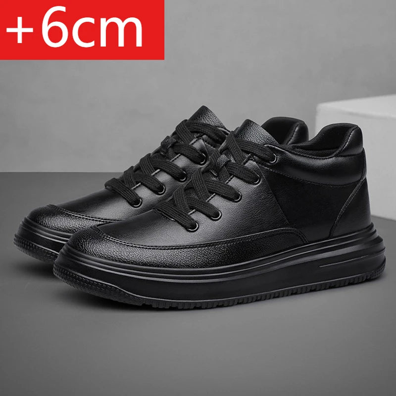 New Invisible Inner Height Increasing Men's Shoes 8cm Trendy Sports Shoes White Shoes British Height Increasing Casual Sneakers