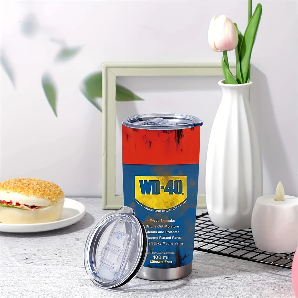 20oz Stainless Steel Tumbler Cup Lid Double-Walled Thermos Cup Reusable Cold Hot Drink Cup Vacuum Flask for Outdoor Travel