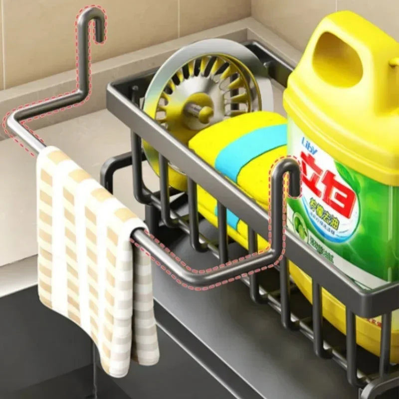 Estante de Cocina Adhesivo con Ganchos - Sin Perforaciones