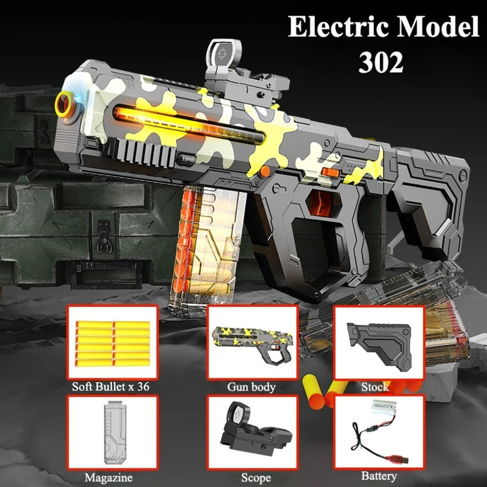 Soft Bullet Gun Toy Gun Auto-Manual Sport Game Outdoor Shooting Games Education Toy for Kids Boys Adult