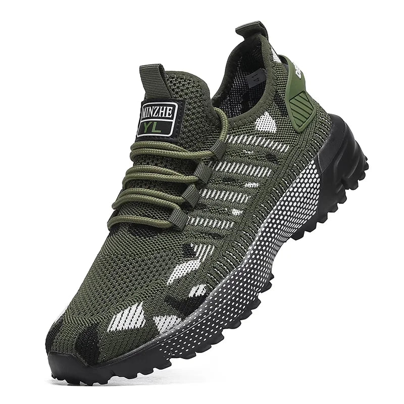 Mens All Season Breathable Mesh Sports Shoes Casual Stylish Non Slip EVA Sole Lace Up for Running Walking Outdoor Activities