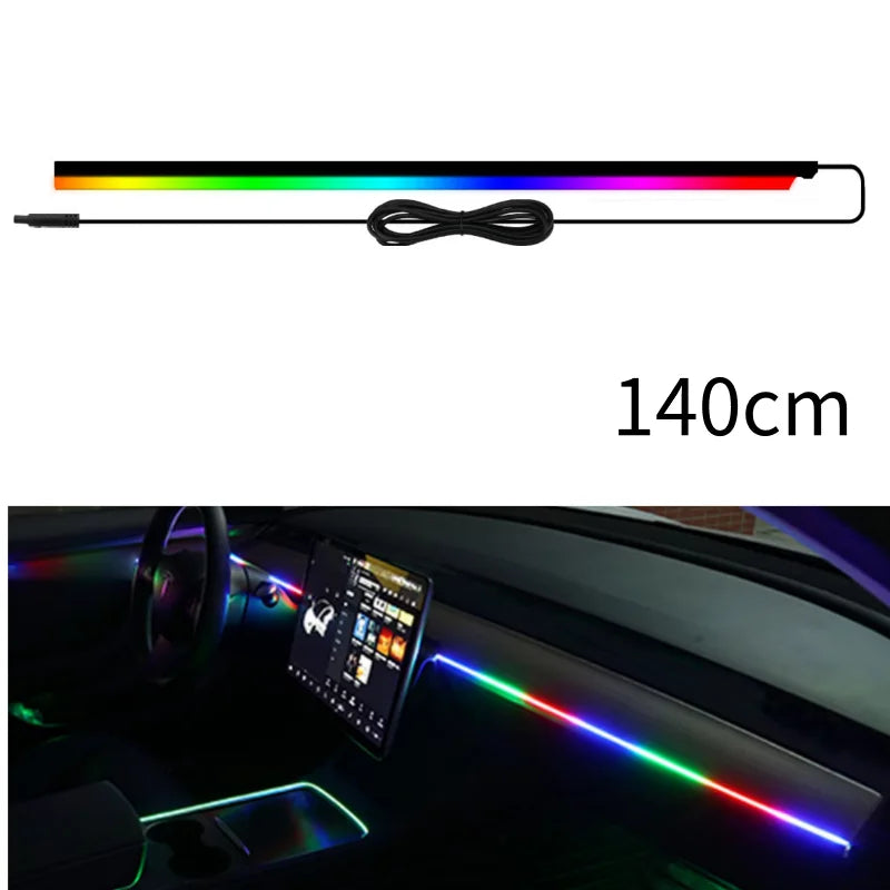 Ambient Lighting Accessories Car Ambient Lights LED Skylight Symphony RGB Interior Acrylic Strips Decoration USB APP Control