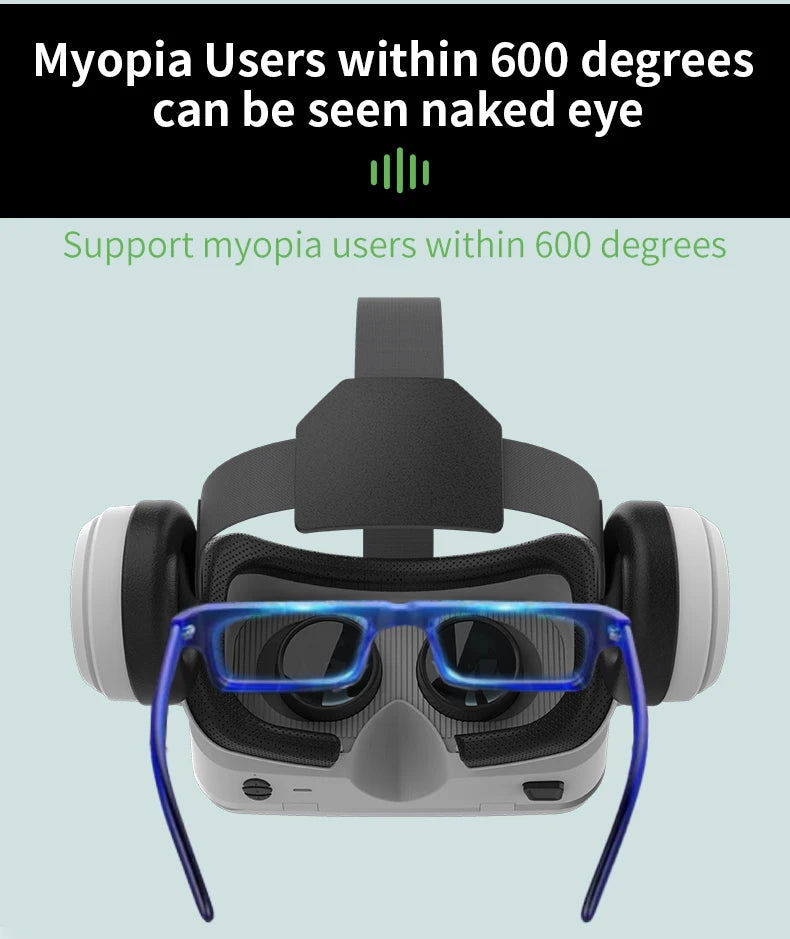 Virtual Reality VR Glasses 3D Headset Devices Viar Helmet Goggles Lenses Smart For Smartphones Phone Mobile Realidade Headphone