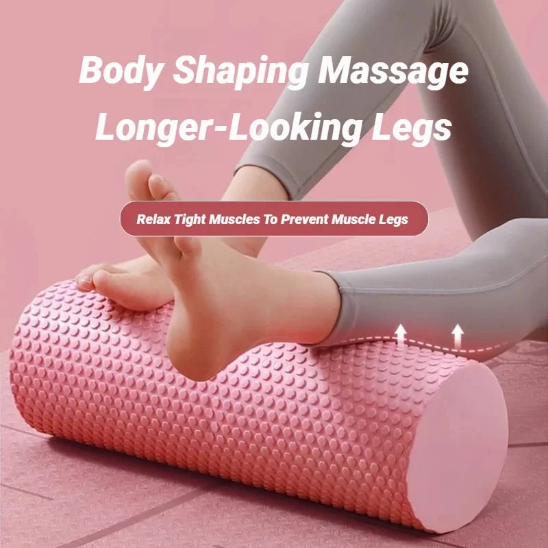 Hexagonal Yoga Roller: EVA Foam Cylinder (Diameter 9.5cm, Length 29.7cm) for Pilates and Home Workouts