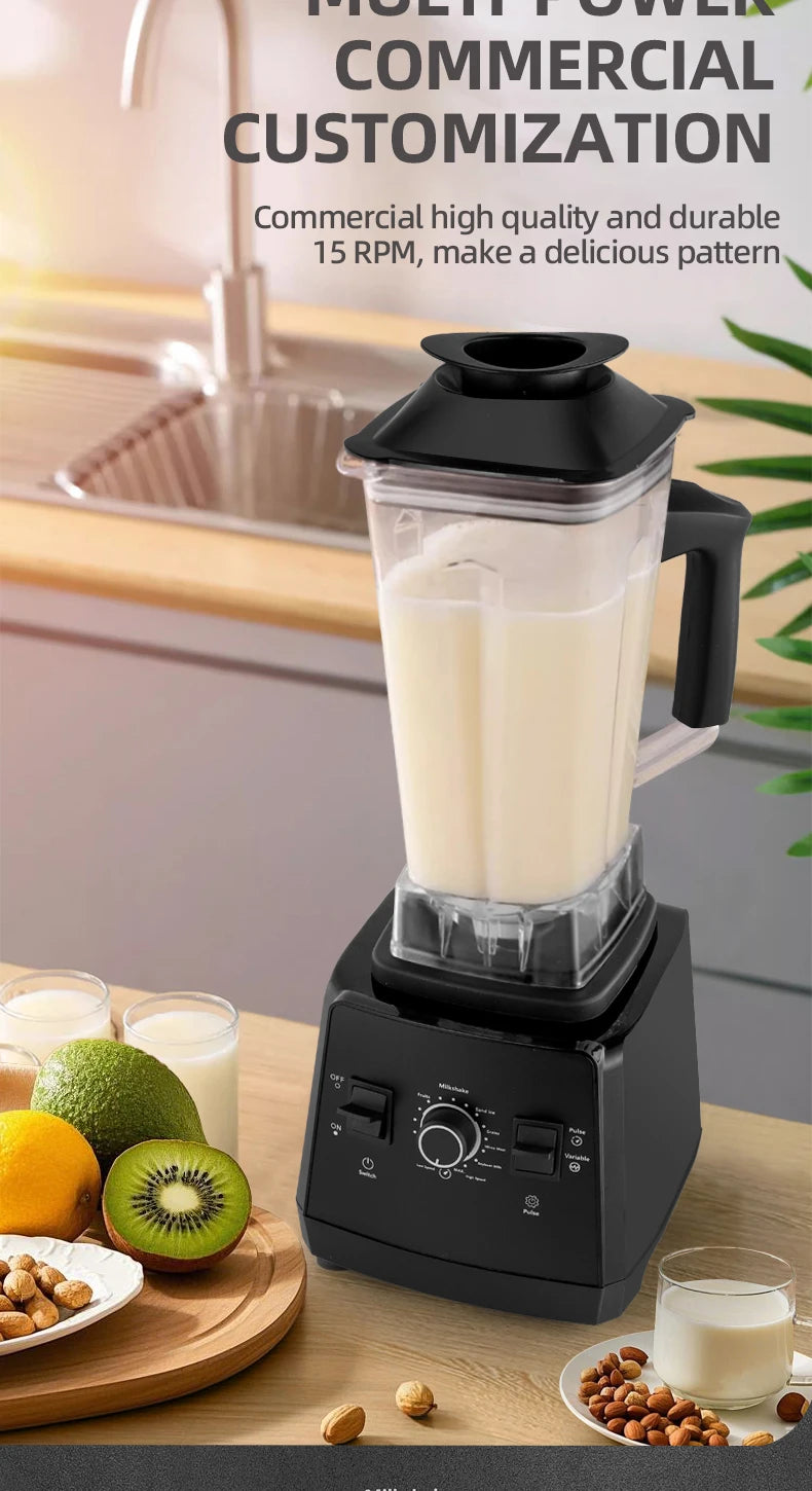 Fully Automatic Wall-Breaking Commercial Blender High Power Stationary Mixer Food Processor Ice Smoothie Juicer Machine Kitchens