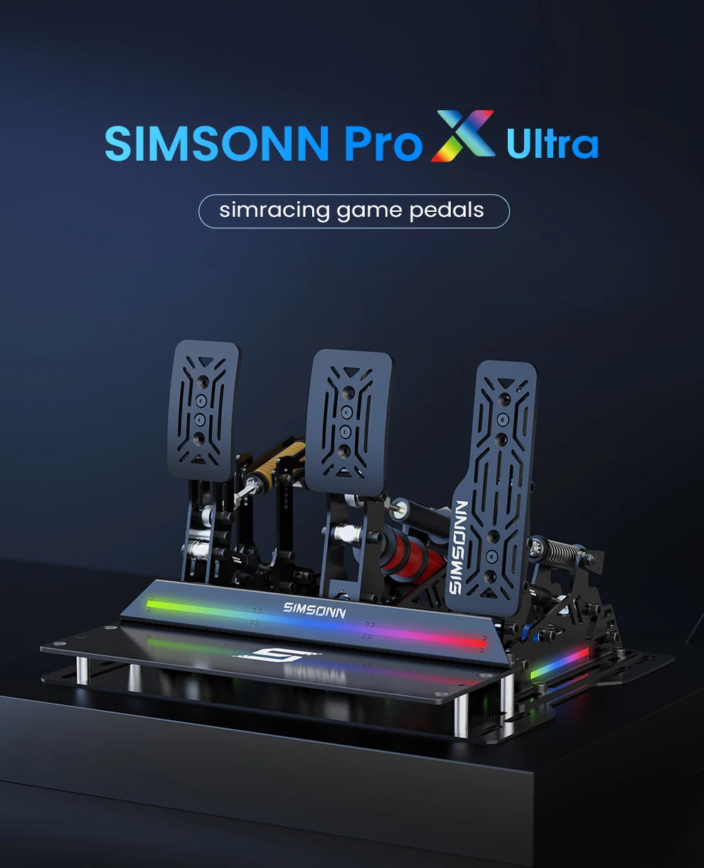 SIMSONN PRO X Ultra Sim Pedals PC Sim Racing Simulator Pressure Sensor Load Cell Pedal HE Hydraulic Pedal for PC Cockpit Pedal
