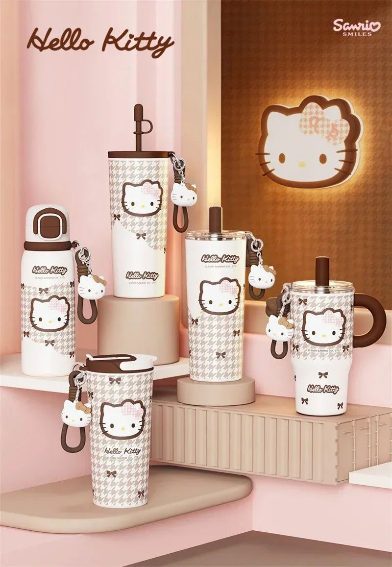 X&W Hello Kitty Insulated Cup Leak Proof 530-700ml with Pendant and Carrying Rope To Keep Office/Home Beverages Hot and Cold