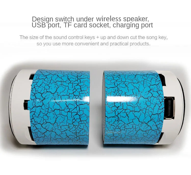 New Mini Portable Car Audio A9 Dazzling Crack LED Wireless Bluetooth Subwoofer Speaker TF Card