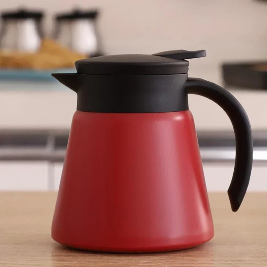 600ml Stainless Steel Thermal Coffee Carafe Double Wall Thermos Carafes for Home, Office, Keep Beverages Hot - garrafa térmica