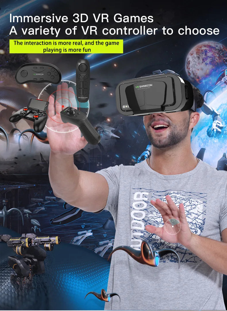 VR Glasses 3D Virtual Reality Smart Phone Mobile Smartphones 7 Inch Headset Helmet Game Wirth Real Viar Goggles Lenses Devices