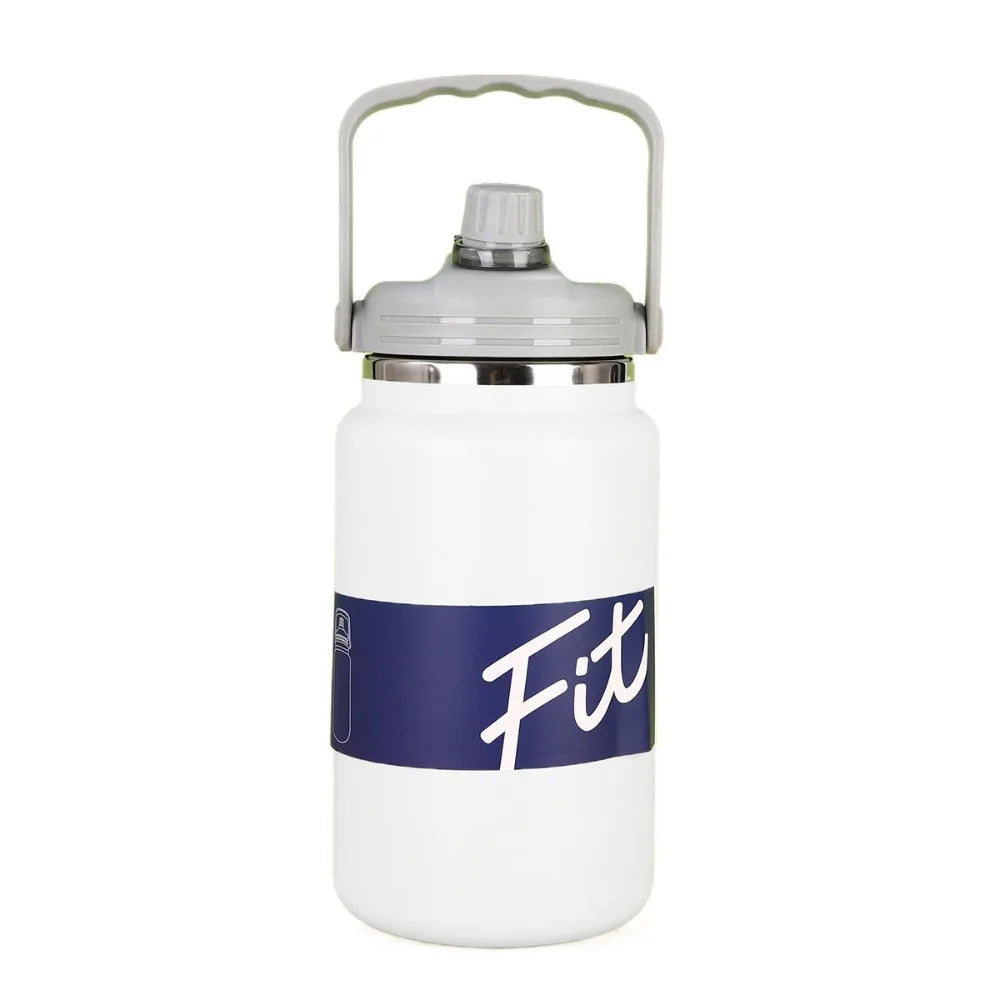 Stainless Steel Insulated Water Bottle 1.5/2/2.5L Large Capacity Sport Thermal Cup Fall-resistant with Straw Vacuum Flask