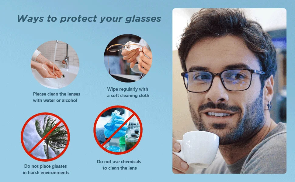 BLUEMOKY Rectangle Prescription Eyeglasses For Men Women Fashion Glasses Myopia Hyperopia Progressive Anti-Blue Light Eyewear