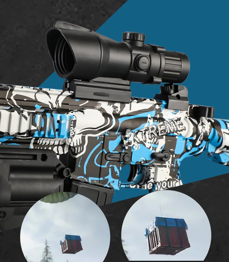 416 Fully Equipped Manual-Automatic Toy Gun That Can Fire 7-8mm Hydrogel Bullets, Boy's Toy with Manual Infrared Feeding Style, New Year Gift