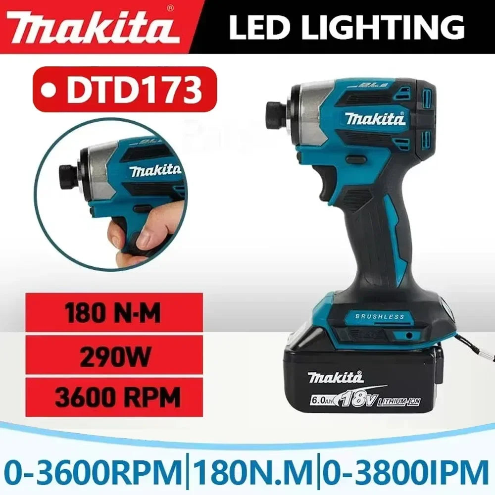 Atornillador Impacto Makita DTD173 180Nm | Brushless Inalámbrico - Madera y Pernos
