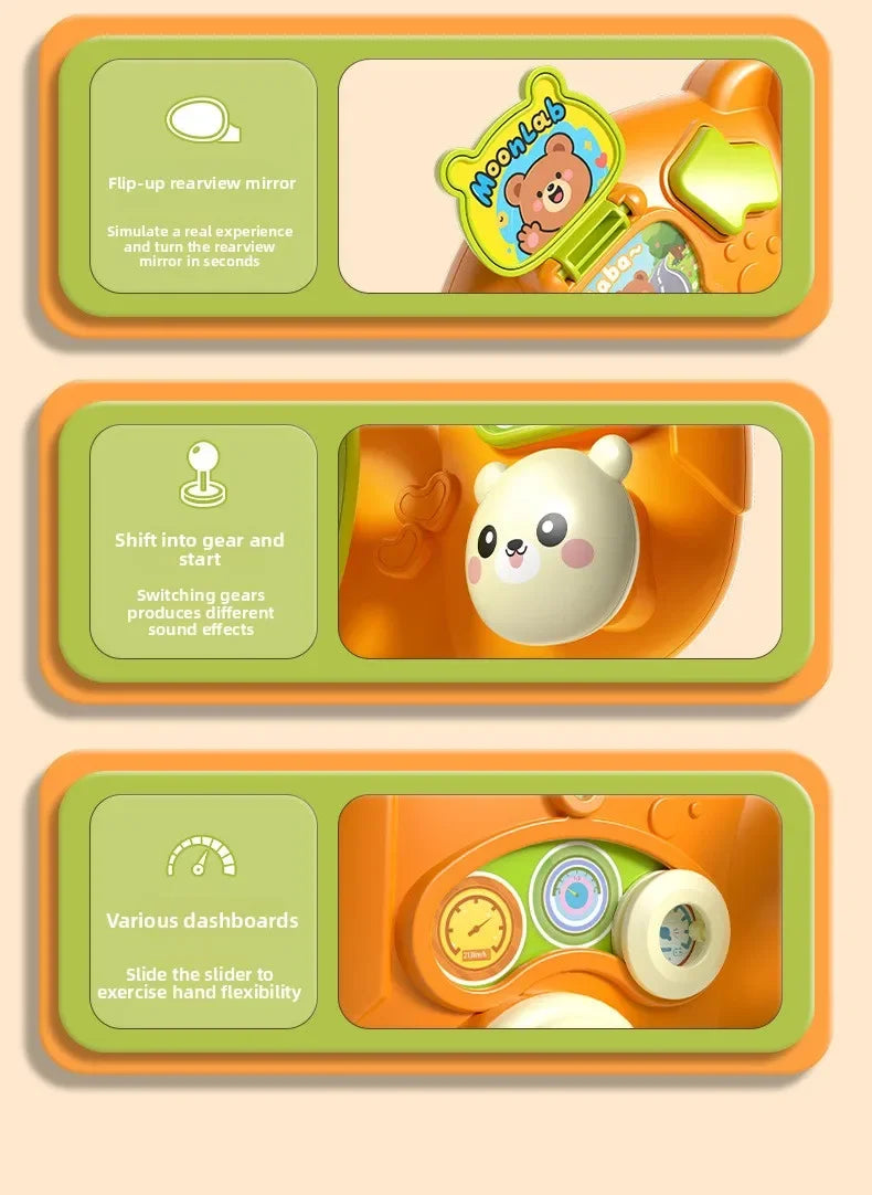 Children Early Education Intelligence Steering Wheel Toy Childrens Simulated Realistic Driving Car Small Cart Soothing Girl Toys