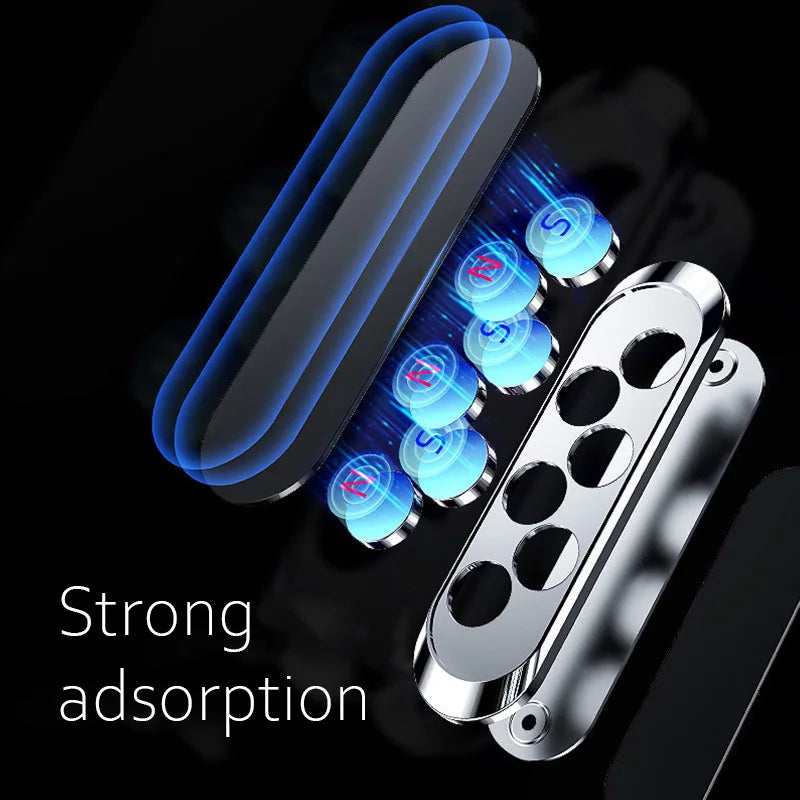 Strip Metal Magnetic Phone Holder Magnetic Car Phone Holder Stand Zinc Alloy Magnet Car GPS Support Mount Cellphone Holder Stand