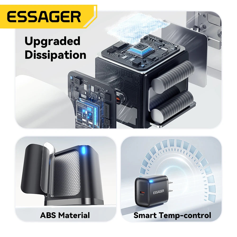 Cargador Mini USB-C 30W | Compacto y Potente - Compatible iPhone y Samsung