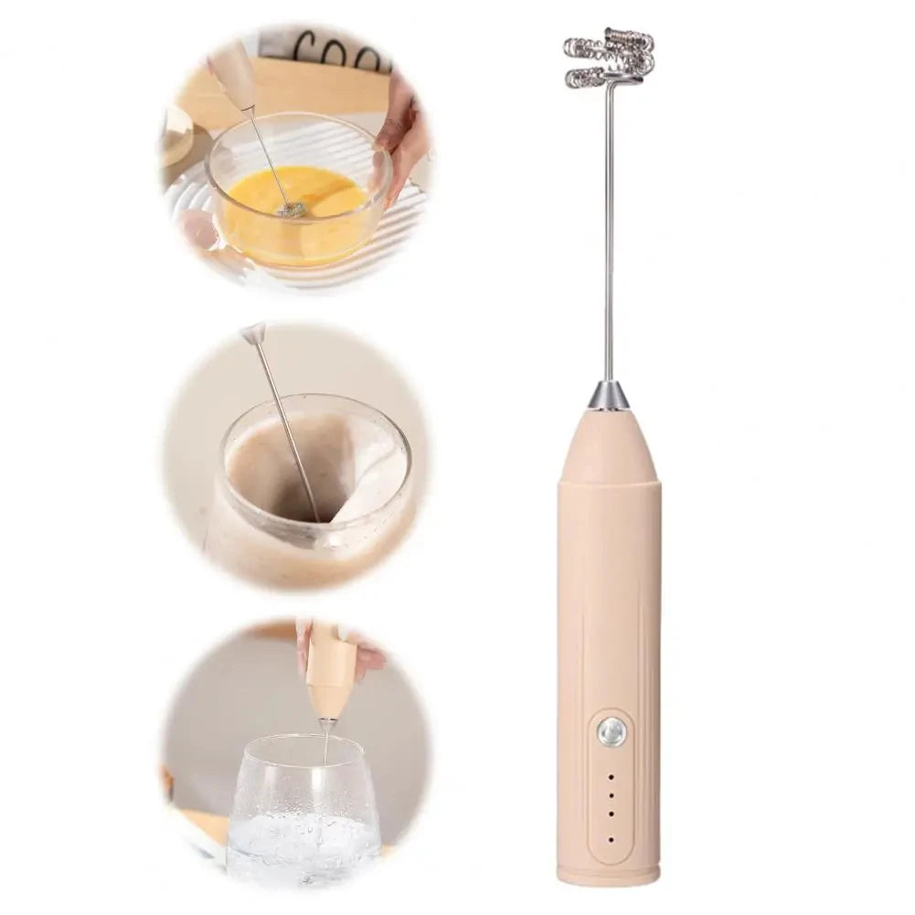 1 electric milk coffee mixer, egg beater, milk frother, 3-speed rechargeable handheld kitchen jam cake cream maker