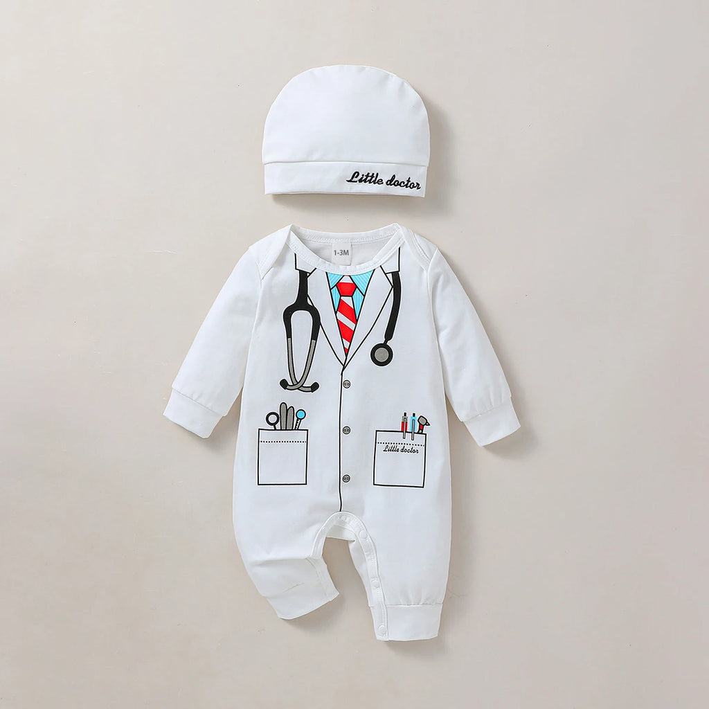 2Pcs Baby Boys/Girls All Seasons Long Sleeve Cute For Newborn 0-1Y Romper Unisex Jumpsuit O-neck Daily Wear Clothes