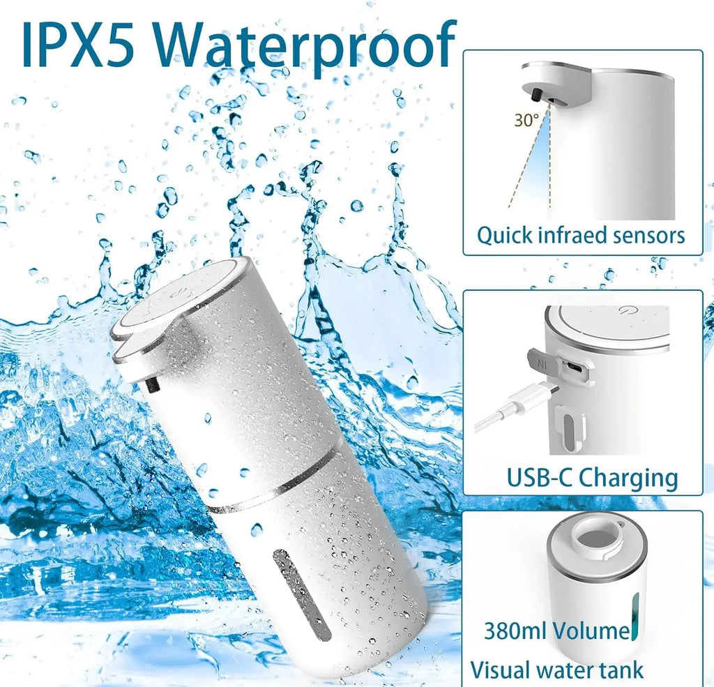 Intelligent Induction Hand Washer, Automatic Liquid/Foma Soap Dispenser Wall Mounted Vertical Hand Sanitizer Soap Dispenser