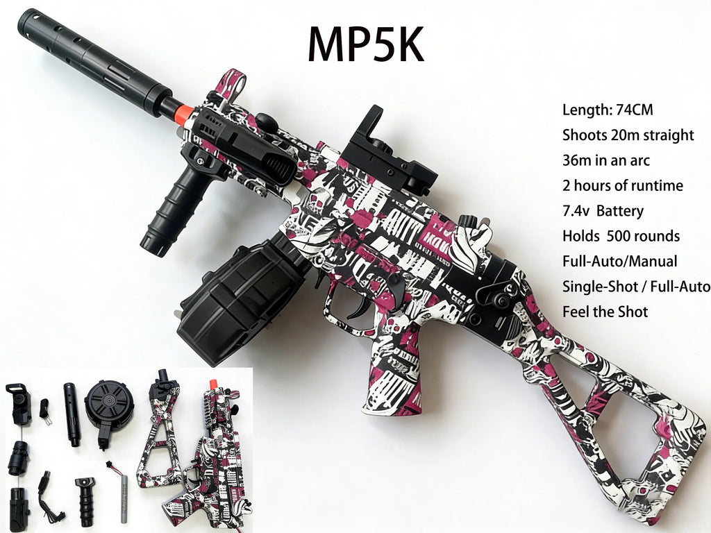 7.4V Full Auto Gel Blasters Gun for Adults, 20m Long Range & Stable Shooting, Electric Gel Ball Blaster Outdoor Toy for Adults