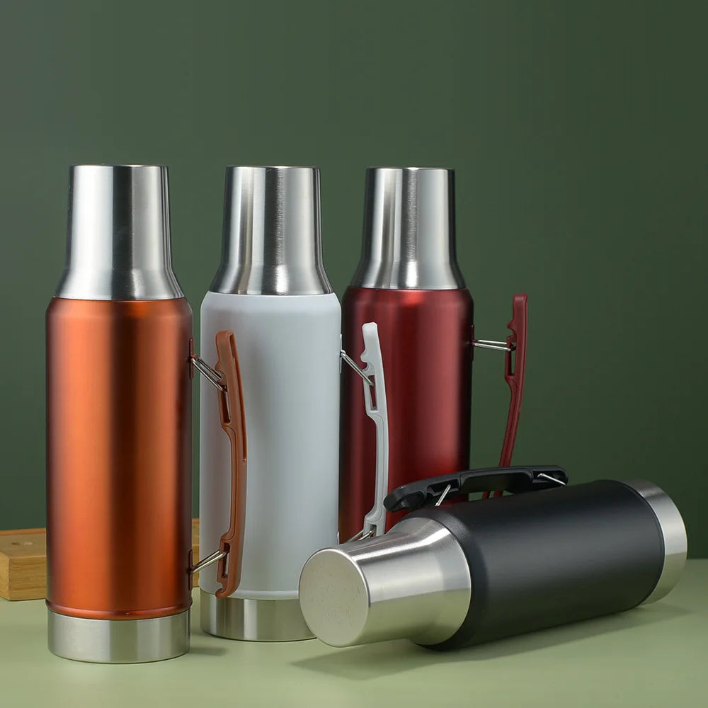 1300ml Portable 304 Stainless Steel with Handle Sports Jug Thermos Jug Large Capacity South American Matai Jug Friend Gift