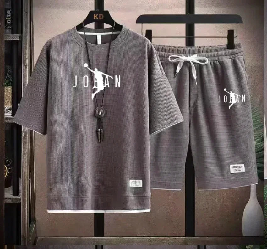 Men's 2026 Summer 2 Piece Set Casual Blazer + T-Shirt Shorts Set Fashion Designer Smart Casual Outfit Streetwear Tracksuit