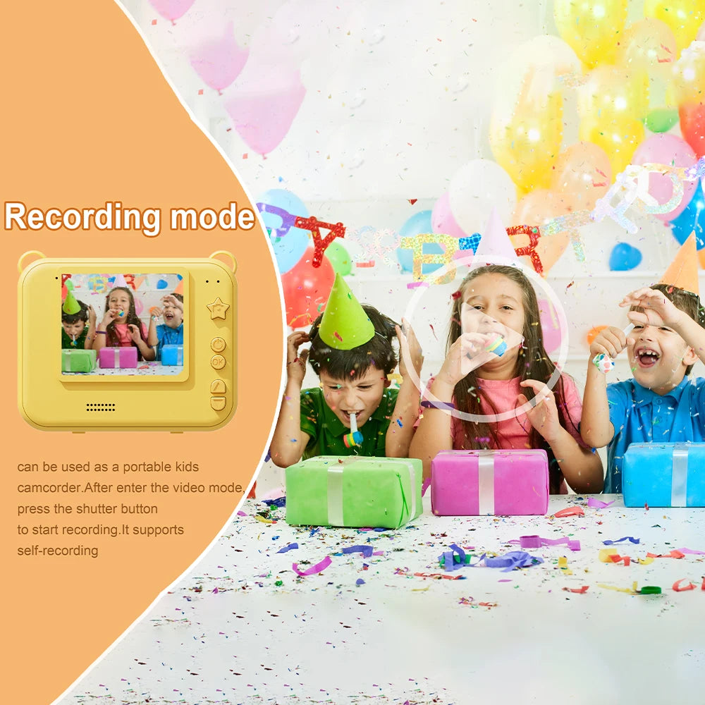Kids Camera Instant Print 0 Ink Instant Print Photo - Christmas Birthday Gifts for Age 3-8 Girls Boys - Portable Toy