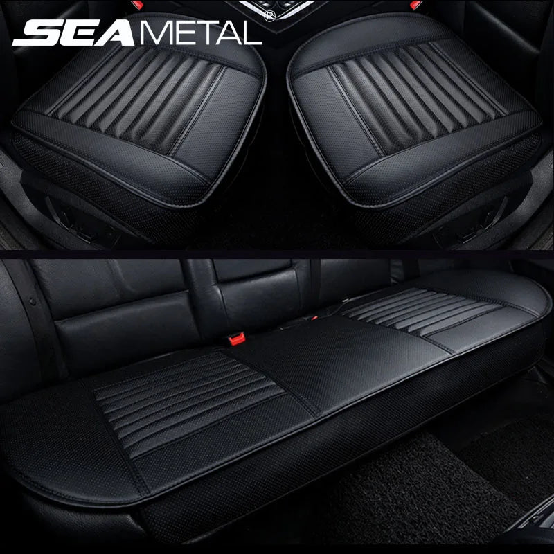 SEAMETAL PU Leather Car Seat Cover Four Seasons Car Seat Protector Pad Mat Automobiles Seat-Cover Cushion for Car Accessories
