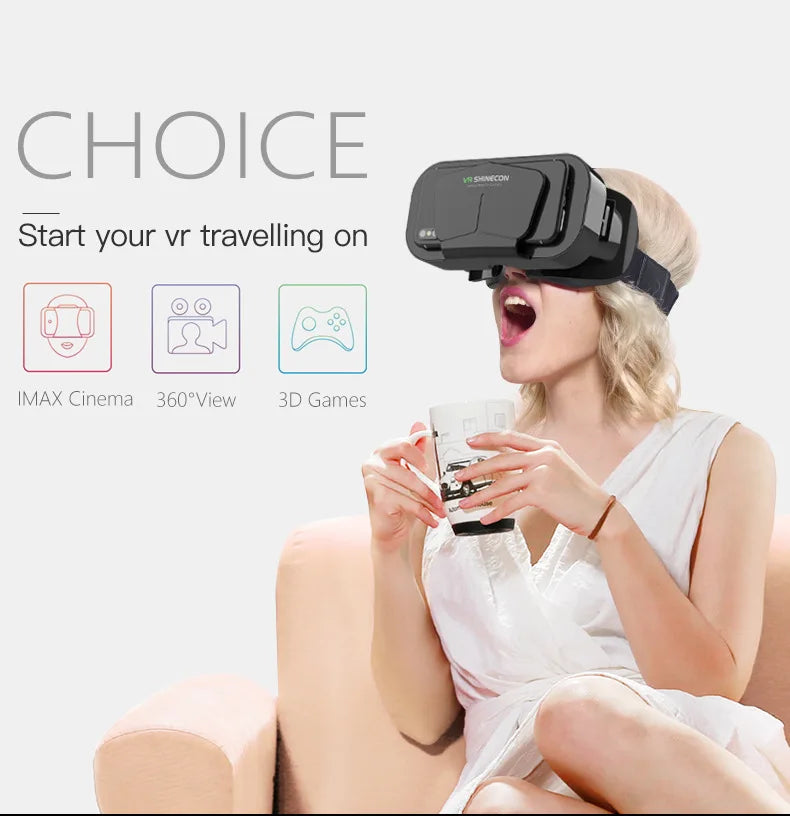 VR Glasses 3D Virtual Reality Smart Phone Mobile Smartphones 7 Inch Headset Helmet Game Wirth Real Viar Goggles Lenses Devices