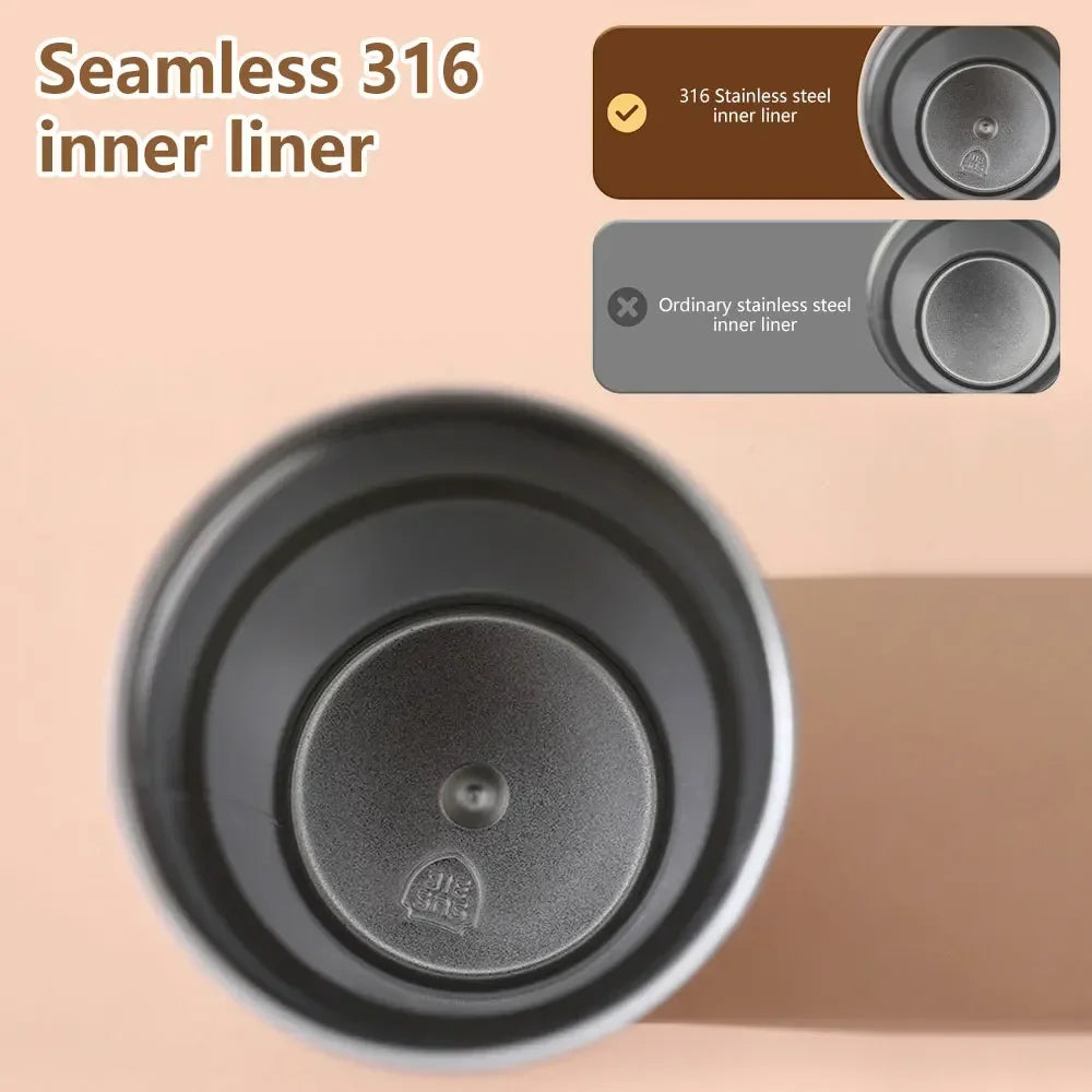 450ml Thermos Bottle Smart Display Temperature 316 Stainless Steel Vacuum Cup Office Coffee Cup Business Portable Thermal Mug