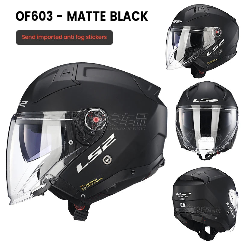 Casco Moto Retro Cara Abierta LS2 | Estilo Vintage - Jet para Scooter y Moto