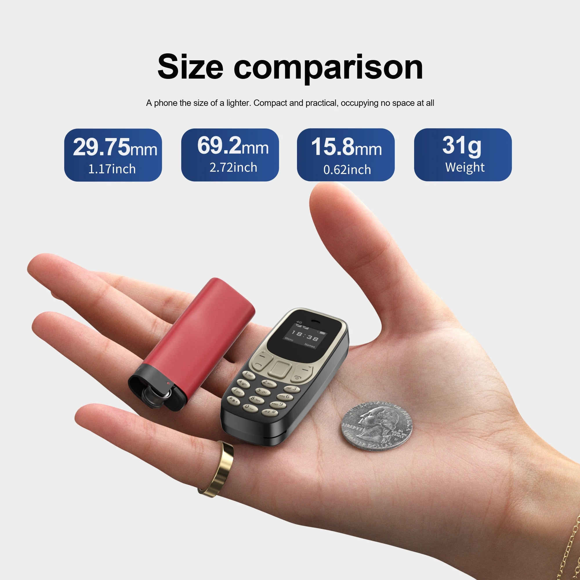 SERVO BM10 LTE 4G Mini Mobile Phone Dual SIM Standby Call Recording Speed Dial Blacklist Alarm Clock Small Feature Backup Phones