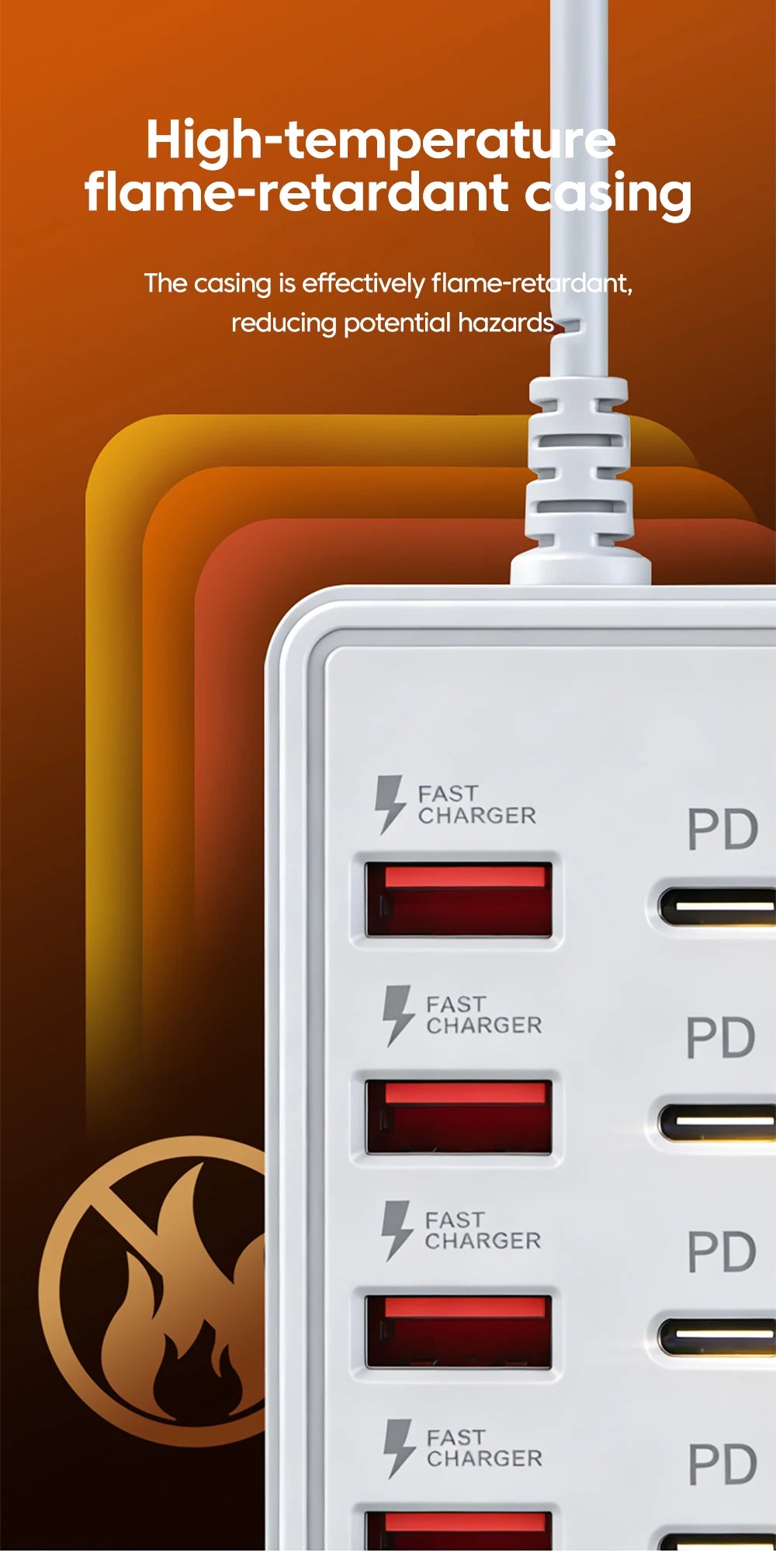 Cargador Multipuerto 12 en 1 - 6 USB-A y 6 USB-C Carga Rápida