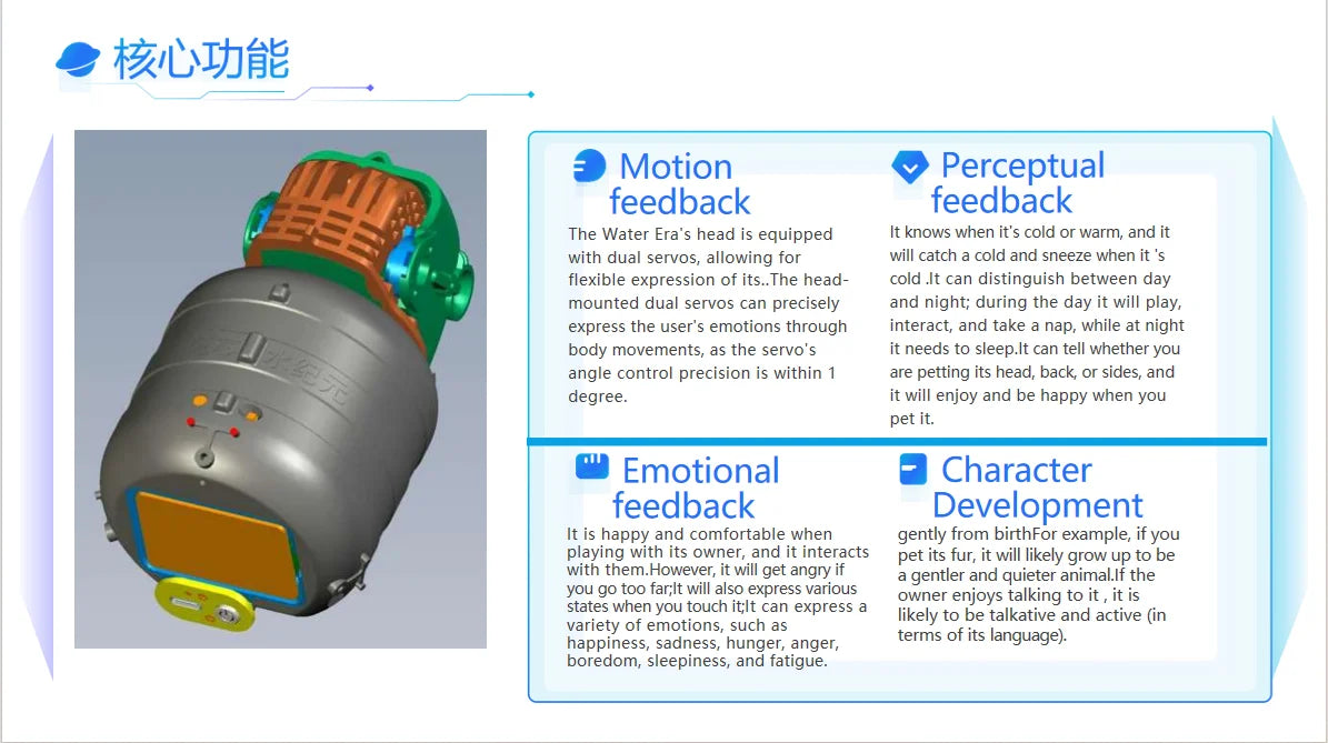 Interactive AI Robotic Plush Pet,  Emotional Simulation Companion Toy with Touch Activated Mood Response for Stress Relief