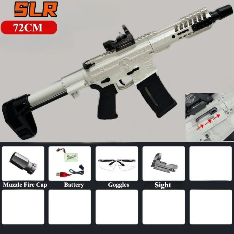 Nylon SLR Electric Gel Ball Blasting Toy Gun Full Automatic Shoot Water Ball Launcher for Outdoor Team Interaction