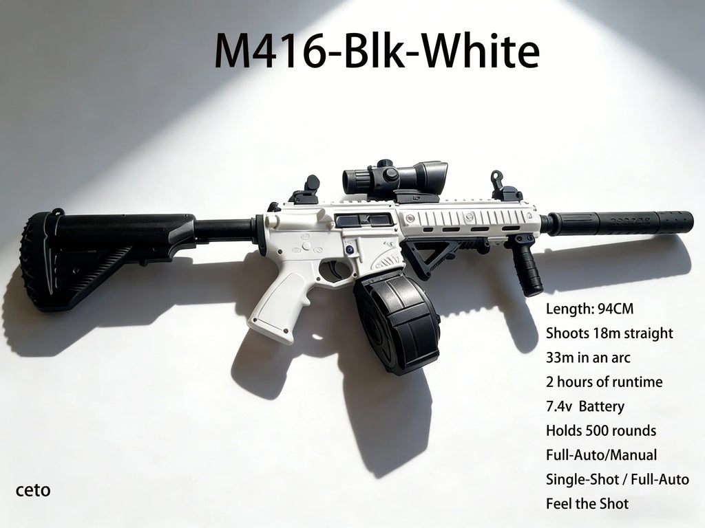 M416 Gel Ball Blaster Gun,30m Long Range,7.4V Battery & Safe Gel Beads, Cool Design for Outdoor Team Battle Games - Perfect Gift