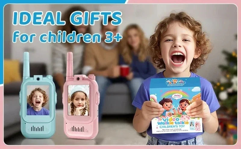 2PC Kids HD-Video Walkie Talkies 3 Styles Intercom USB Charging Indoor Outdoor Boys Girls Age 3+ for Child's Toys Birthday Gifts