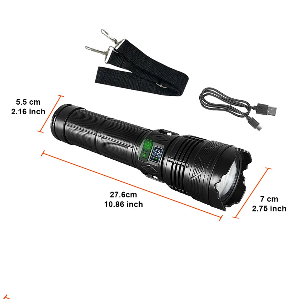 99000000LM 1500W Ultra Powerful Flashlights Rechargeable LED Tactical Torch Super Bright Lamp Outdoor Adventure Fishing Camping