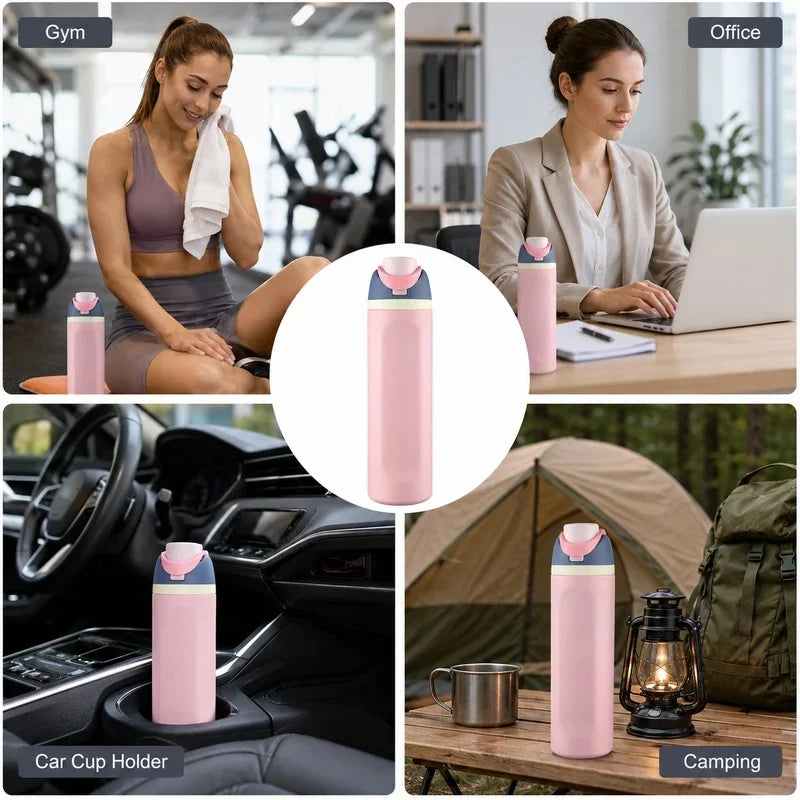 304 Stainless Steel Thermal Cup 480/710ML Leakproof Vacuum Insulated Bottle for Sports Travel Car Daily Drinking